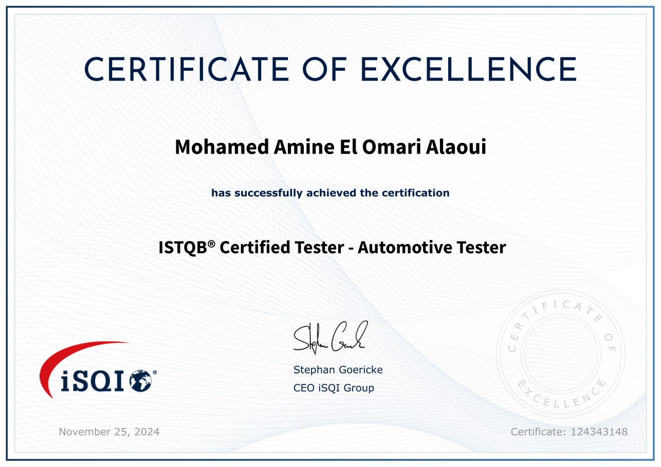 ISTQB CT-AuT certificate of excellence preview