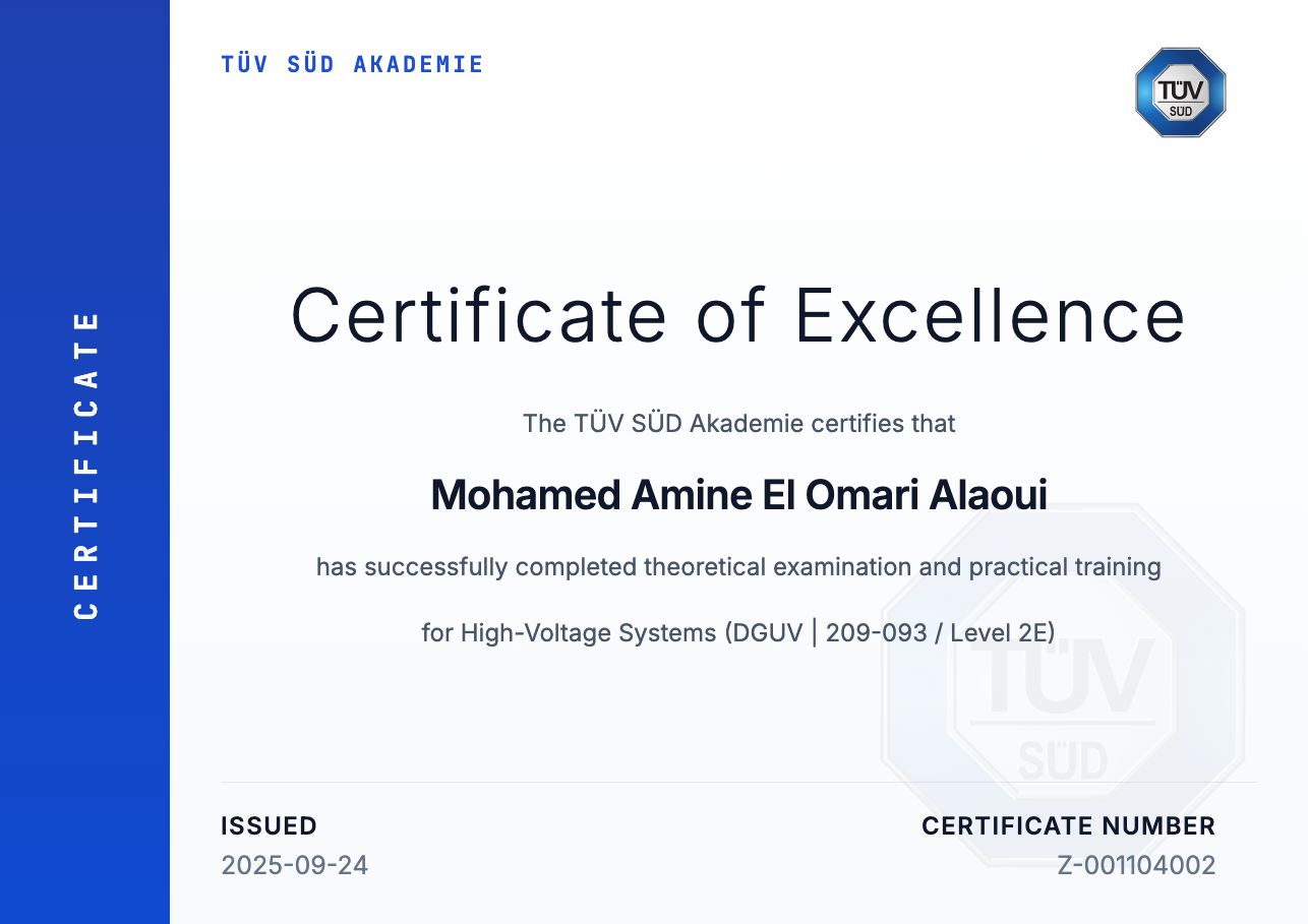 TÜV SÜD Akademie certificate of excellence preview